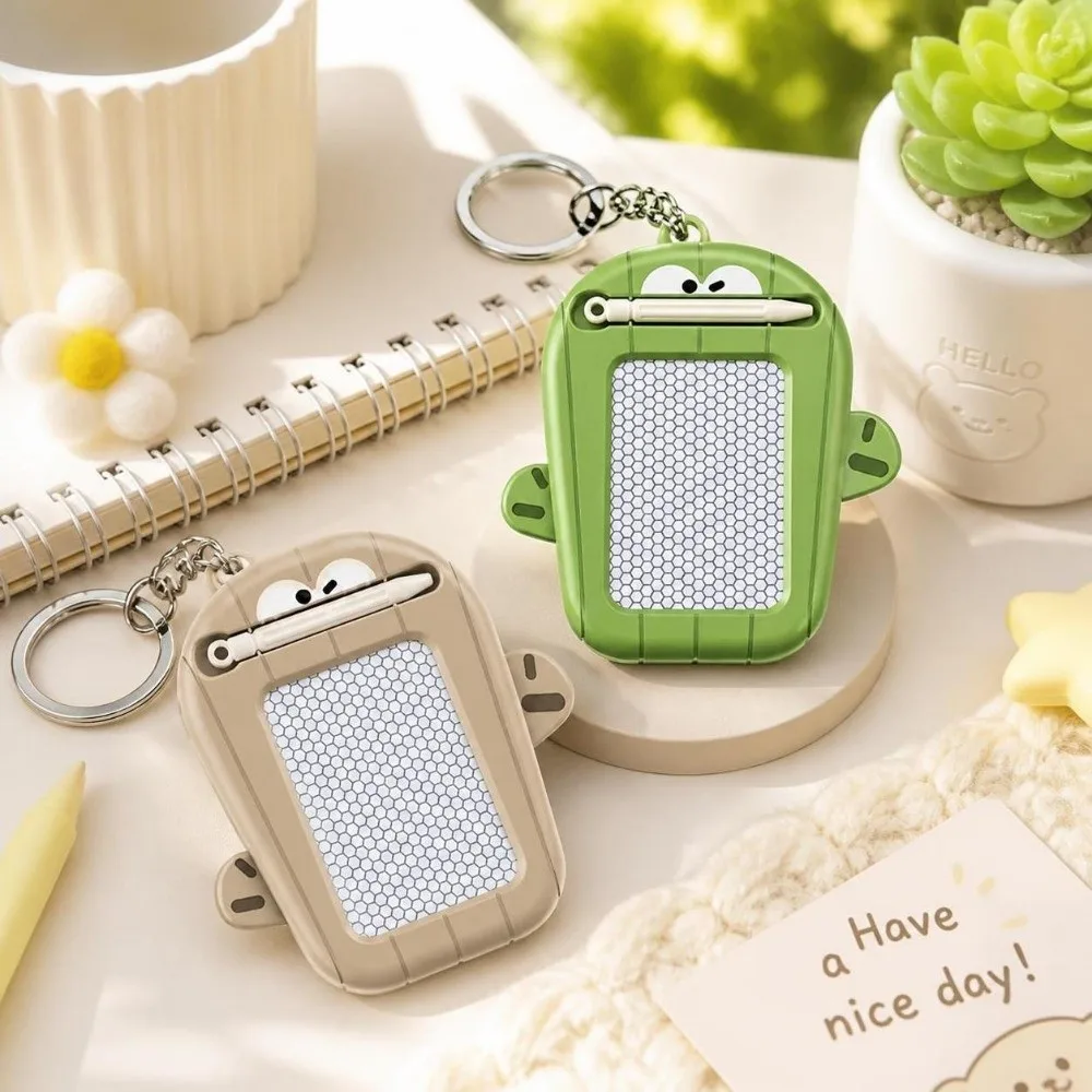 DIY Magnetic Drawing Board Keychain Creative Erasable Writing Board Pendant Funny Hanging Charm Mini Doodle Pad Keychain