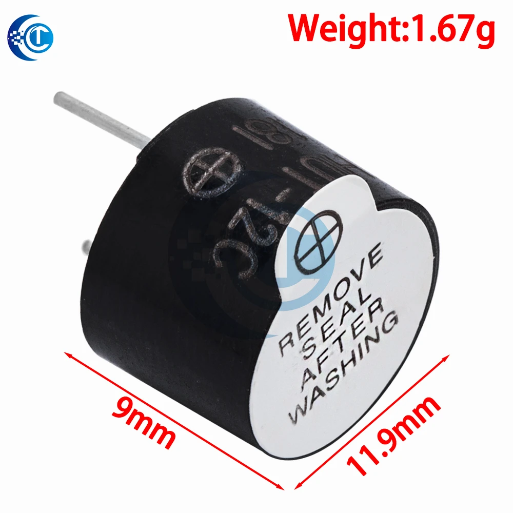 BS 12mm Mini Active Piezo Buzzer: 3V/5V/12V/24V Magnetic Continuous Beep Alarm – For Arduino DIY Kits