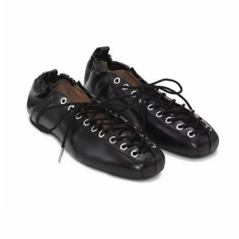 Modische Damen-Ballerinas, flache Schuhe, Frühling/Sommer, neu, lässig, Schnürschuhe, runde Zehenpartie, bequeme Damenschuhe, Damen-Loafer