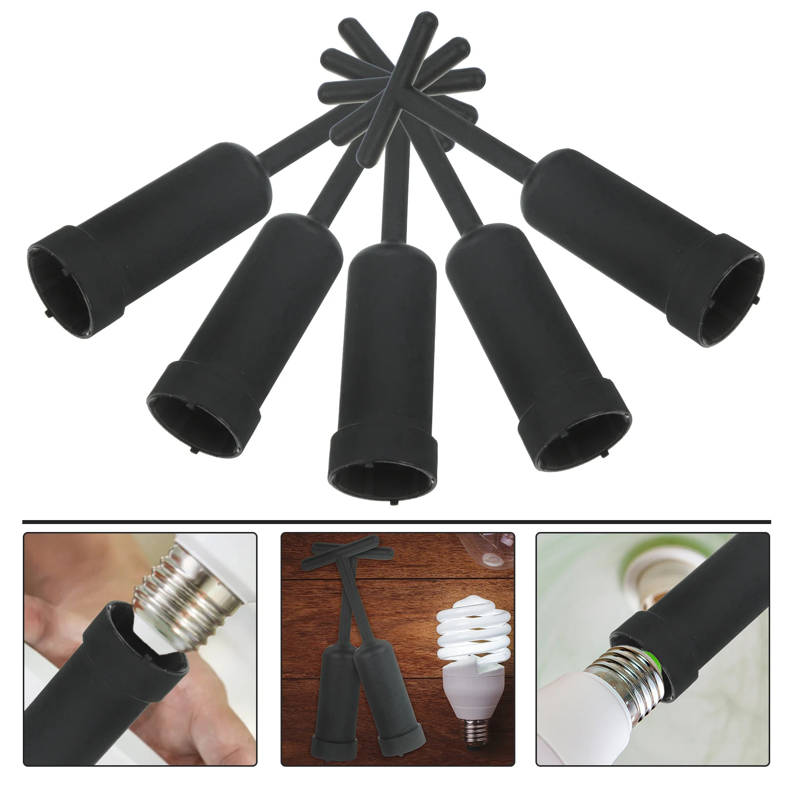 

5 Pcs Plastic Wrench G9 Light Socket Shade Ring Removal Tool Lamp Holder Lock Replacement Collar Black Adapter