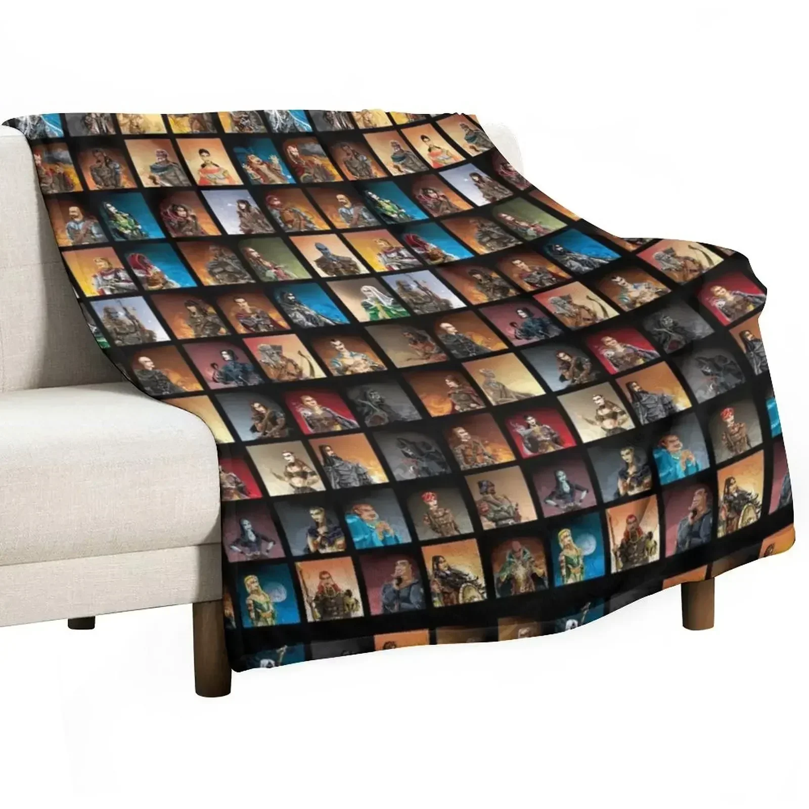 

Malazan Dramatis Personae - All Characters in HD Throw Blanket Cozy Throw Blanket for Bed Sofa Chair