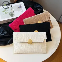 Cartera de fieltro para mujer, monedero de gran capacidad, monedero pequeño a la moda, cierre de cartera, bolso de mano de colores sólidos de caramelo