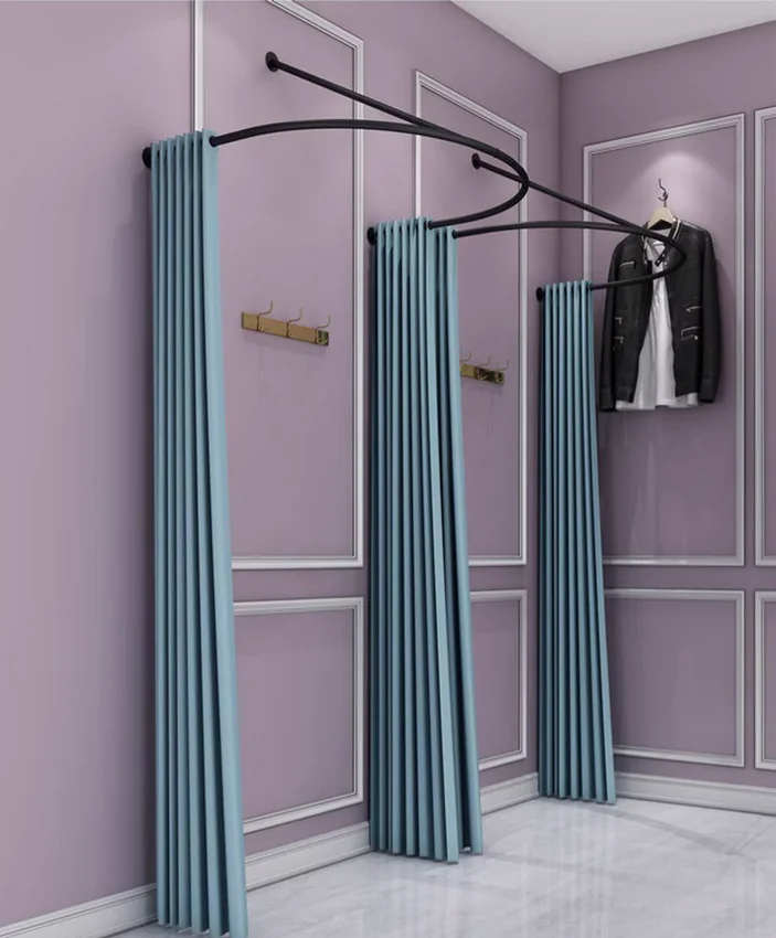 Customized U-shaped fitting rod curtain store, clothing store, fitting room, door curtain, fitting circle, changing room