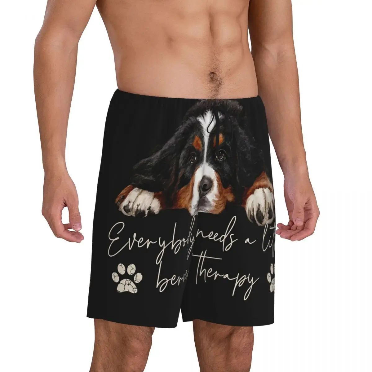 Custom Bernese Mountain Dog Short Pajama Pants Men Sleepwear Sleep Lounge Bottom Shorts Sleeping Pants - view 2