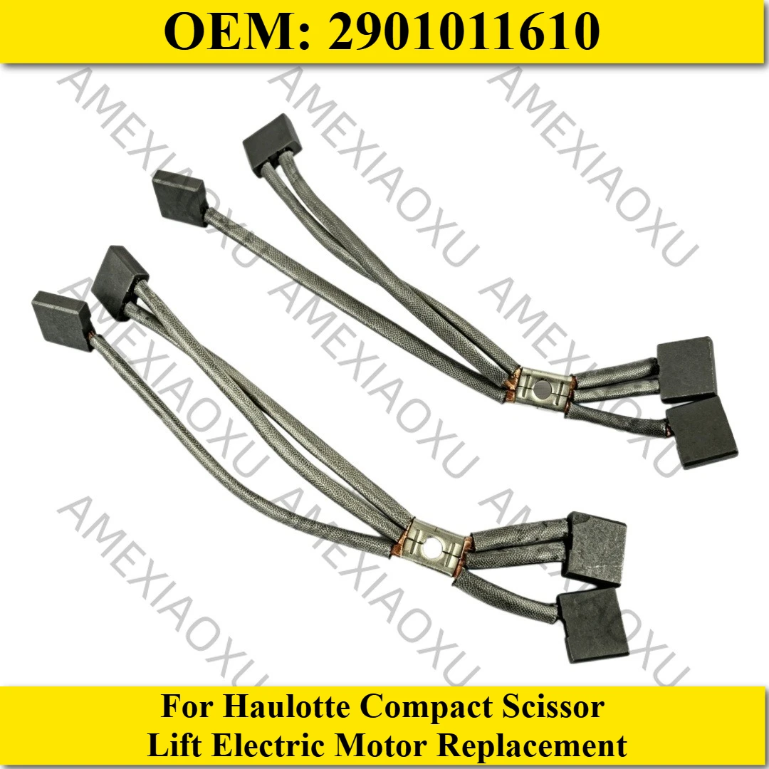 AMEXIAOXU A Pair 2901011610 Motor Carbon Brush Kit For Haulotte Compact Scissor Lift Electric Motor Replacement