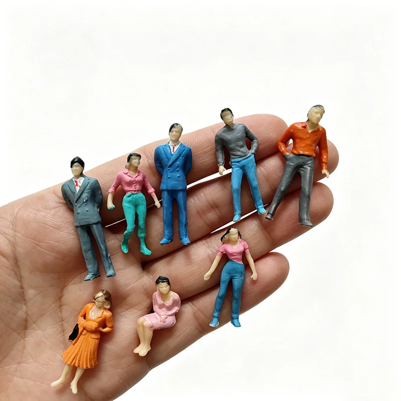 10/20 Stück bunte Miniatur-Figuren im Maßstab 1:50, menschliche Figuren, DIY-Modellbau, Sandtisch, Landschaft, Menschen, Layout, Diorama – Detail 2
