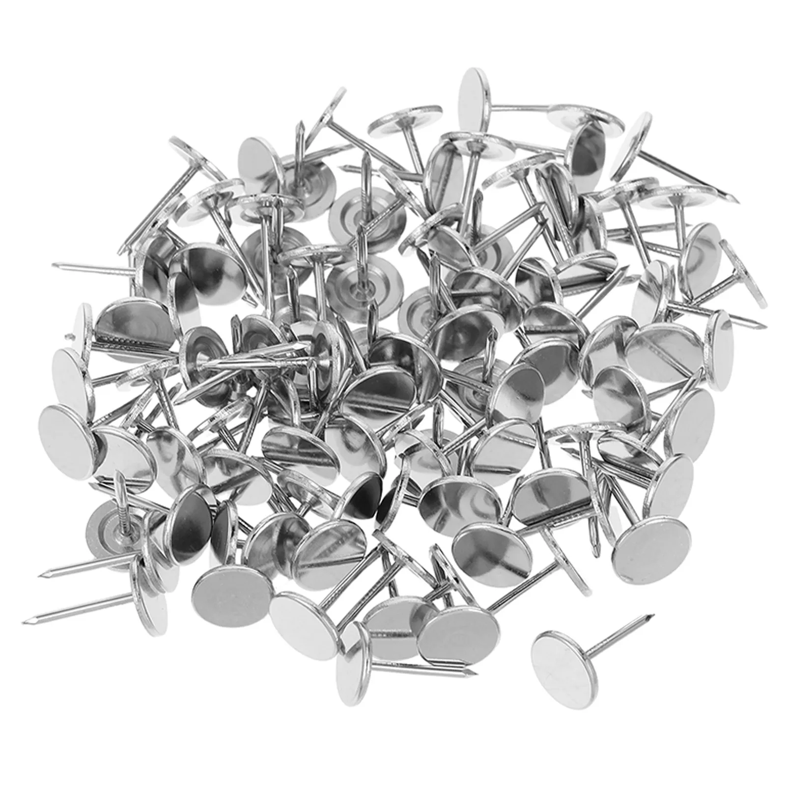 200 Pcs Flat Thumb Tacks For Wall Furniture Nails Upholstery Decor Stainless Steel Head Metal Nailhead Decorative Sofa For Chair