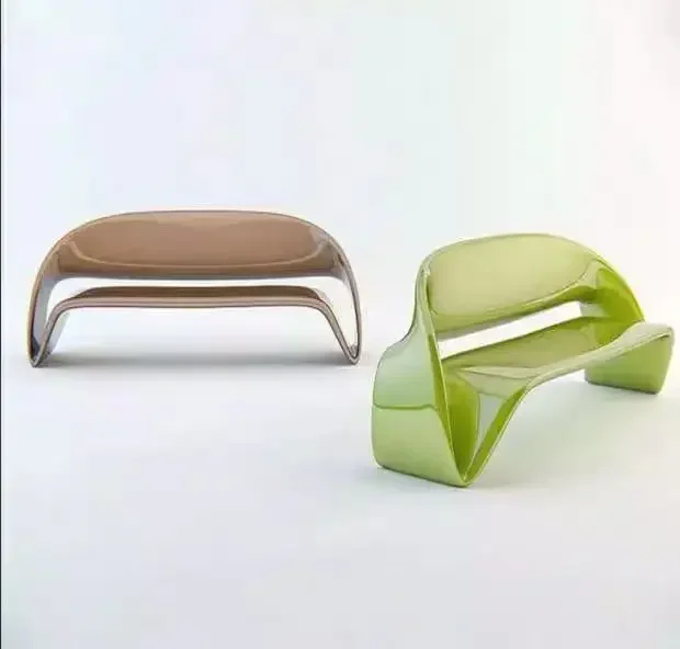 

15 FRP Art Простой современный стул для отдыха на открытом воздухе Креативная художественная галерея Длина спинки Диван Табурет в форме стула