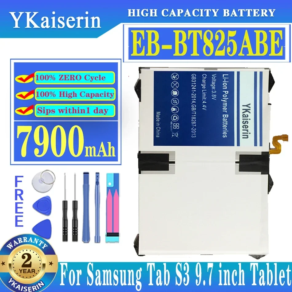 

YKaiserin EB-BT825ABE 7900mAh Tablet Replacement Battery For Samsung Galaxy Tab S3 9.7 Inch SM-T825C T820 T825