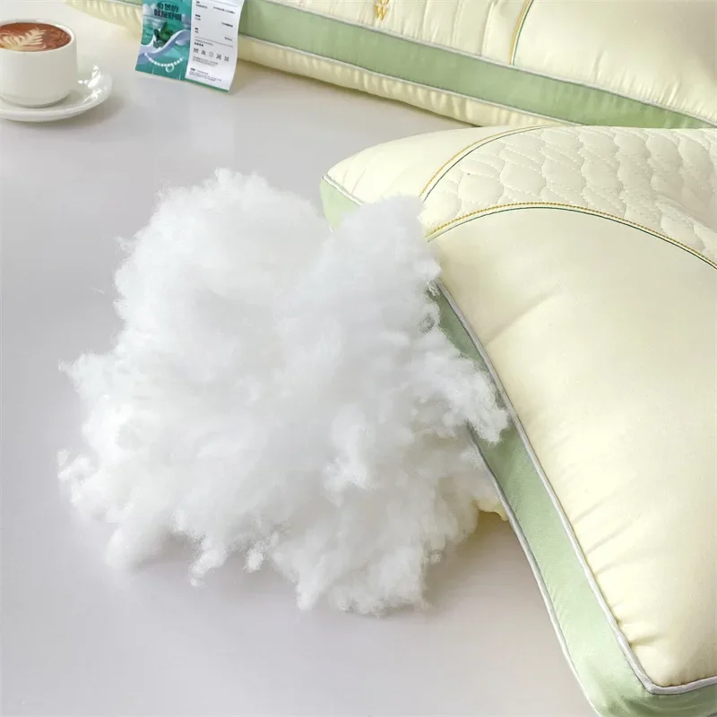 

High end household latex pillow core with soft and smooth silk neck protection pillow to help sleep