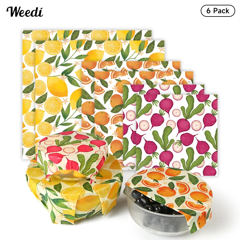 

WEEDI Reusable Beeswax Wrap 9 Pack Eco-Friendly Beeswax Wraps For Food Storage, Sustainable, Zero Waste Beeswax Sandwich Wraps