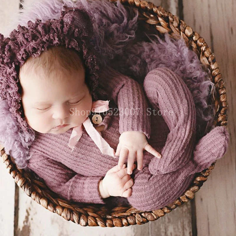 Newborn Photography Props Romper Jumpsuit Baby Outfit Infant Photoshoot Accessories