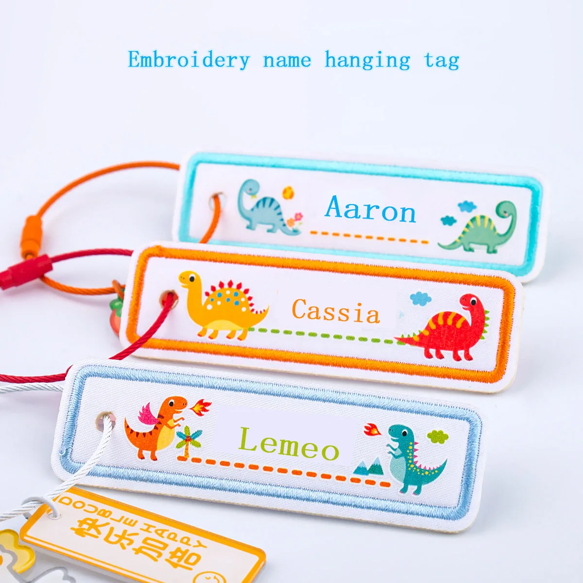 Customized Embroidery Baby Name Tag Double-Sided Hanging Schoolbag Cloth Cute Pendant embroidery Children's Name Tape For Kids