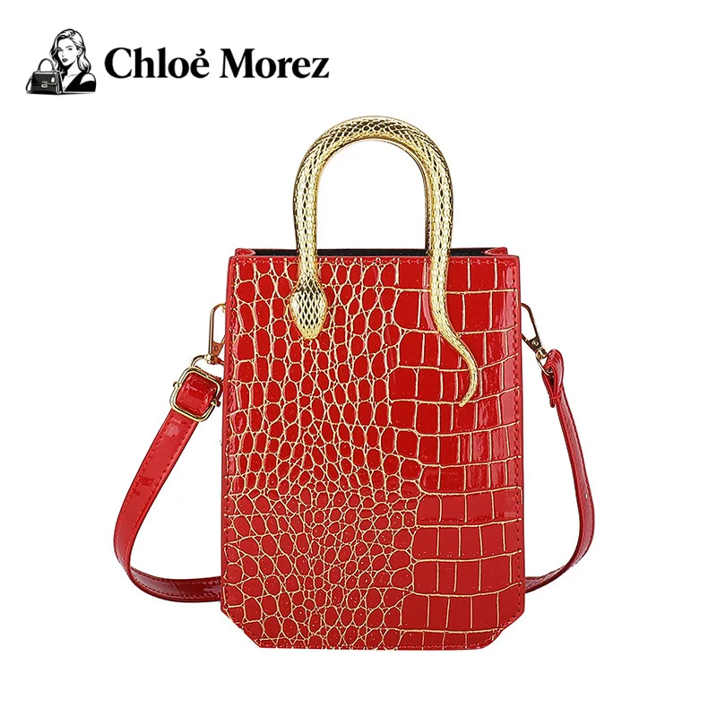 Bolsa feminina, padrão de pedra elegante, superfície brilhante retrô personalizada, sacola crossbody portátil