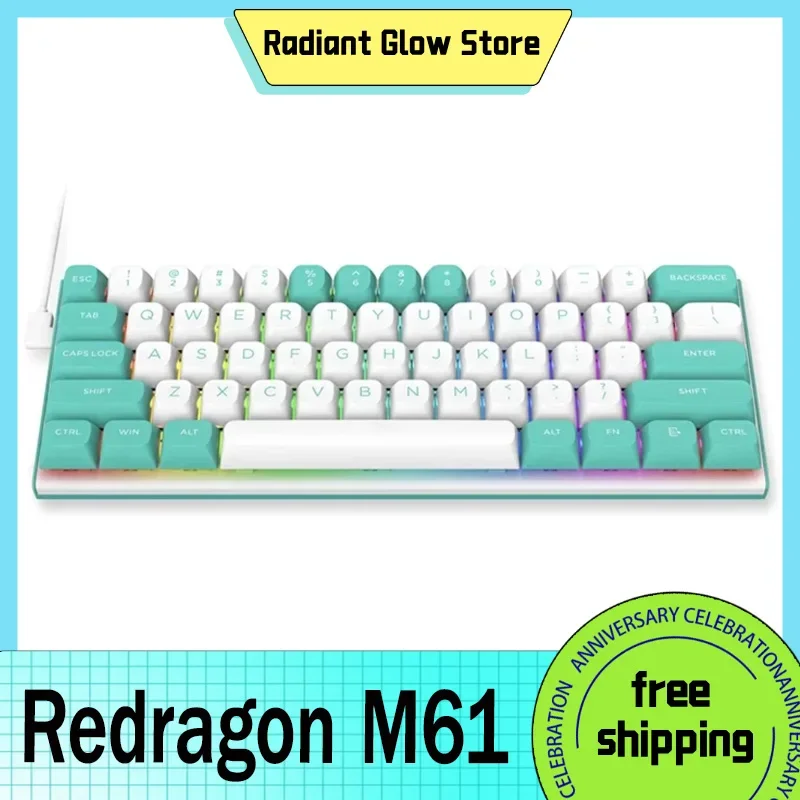 

Redragon M61 Keyboard Wired Linear Magnetic Switch Keyboard Rt 8k Mechanical Gaming Customized Keyboard For Desktop Win/Mac