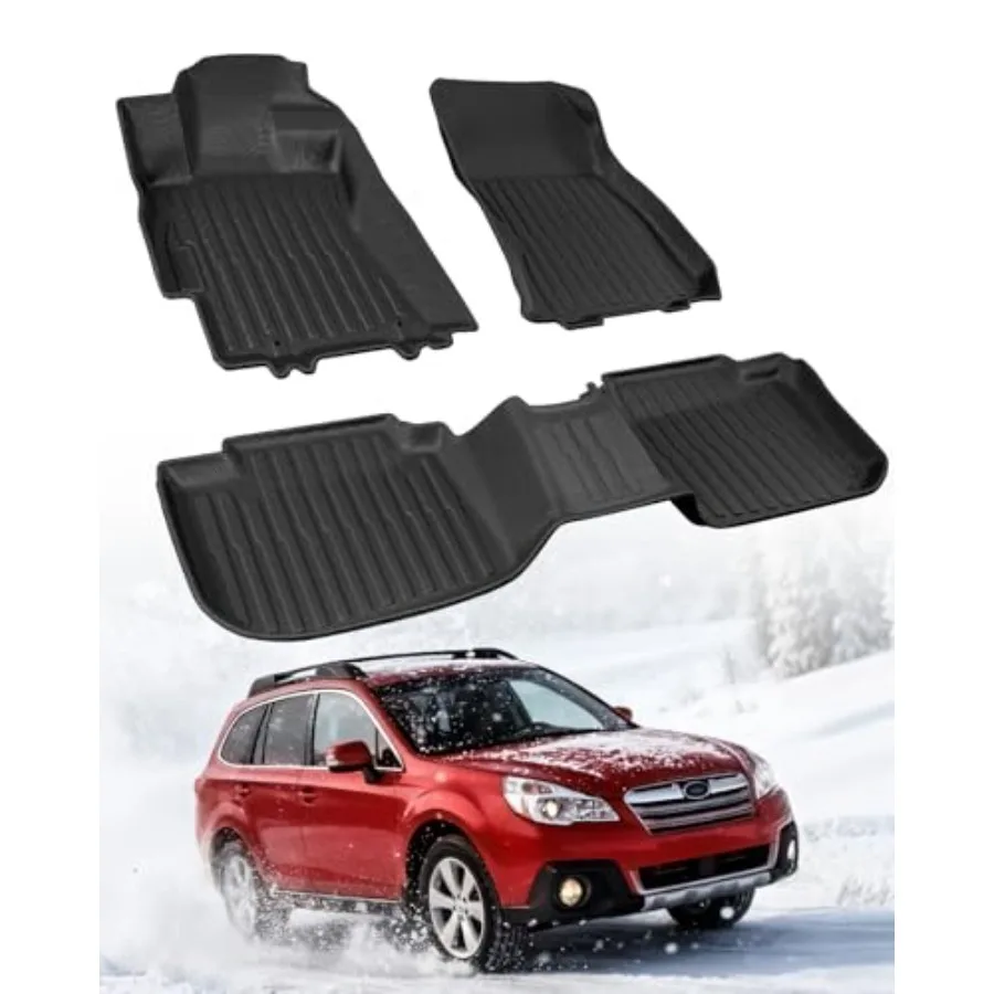 

Автомобильные коврики для Subaru Outback 2010-2014, всепогодные защитные коврики, на заказ, для переднего и второго ряда, 3 шт., черные, нескользящие