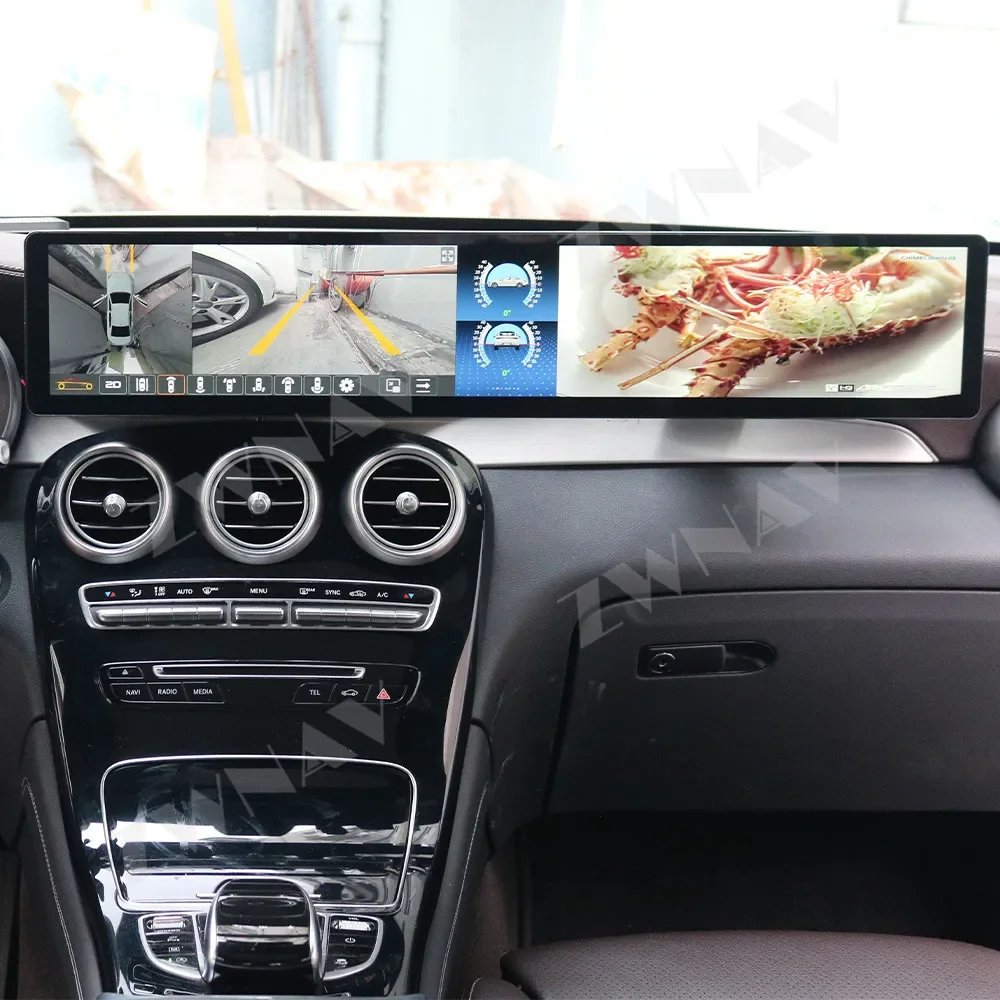 26.2 Inch 6K Android 15 Pro Car Stereo for Mercedes-Benz C W205 2015-2022 Wireless CarPlay 360 Camera