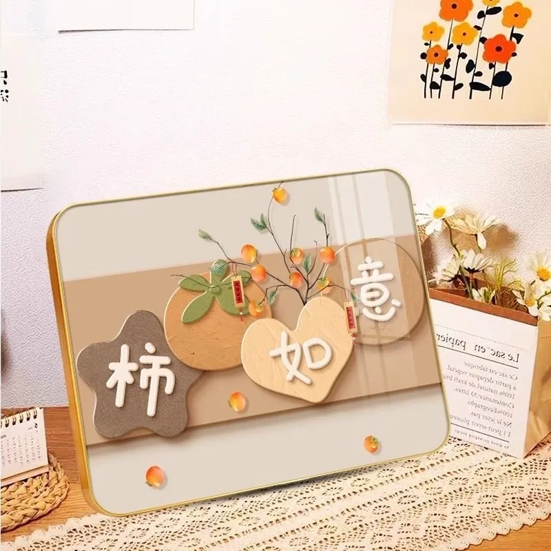 Peace Joy Tabletop Frame Ornament Chinese Character Calligraphy Desk Decor Good Luck Gift for Living Room Bedroom Cabinet