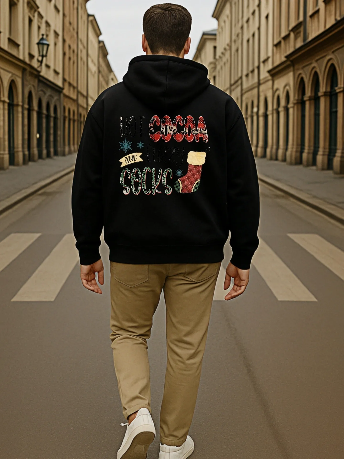 هوديي جرافيك للرجال، بلوفر بغطاء للرأس مطبوع عليه حروف للرجال، طراز كاجوال، مبطن بالصوف، لملابس الخريف #2