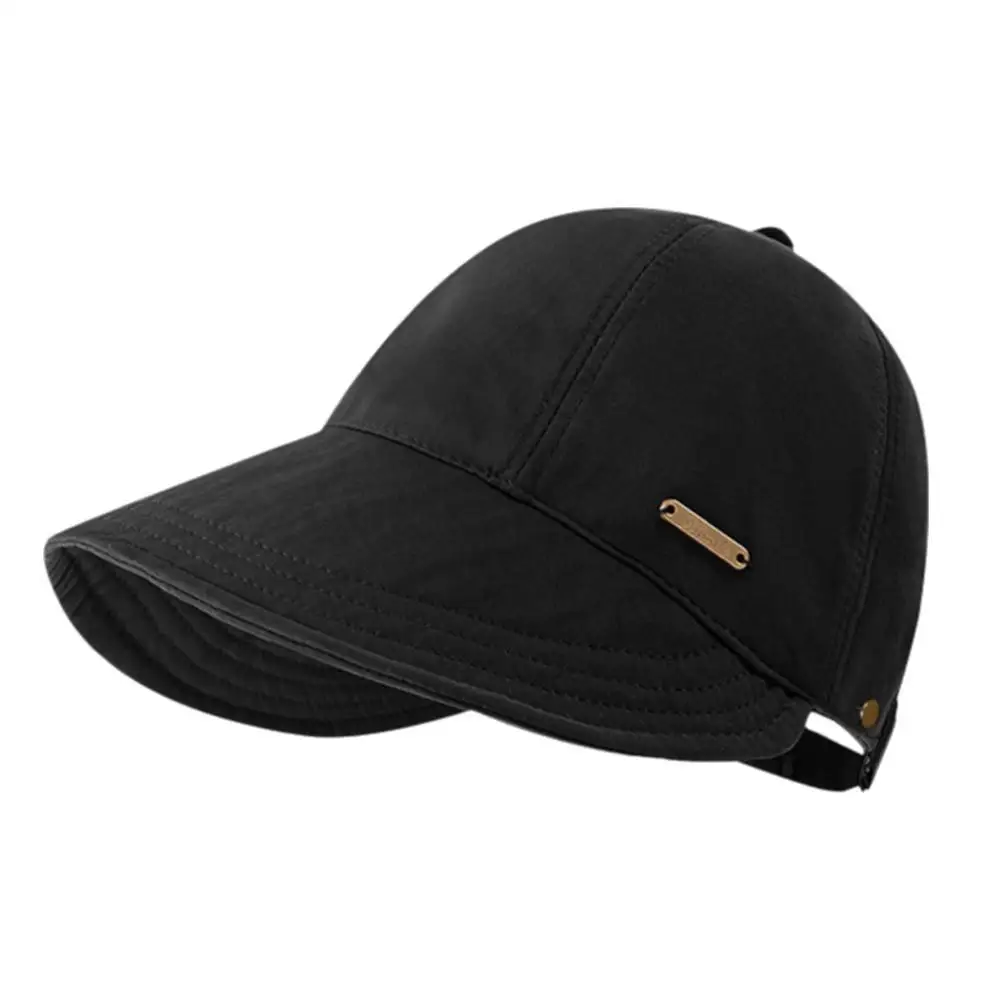 Damen-Fischerhut mit breiter Krempe, UV-Schutz, Pferdeschwanz-Sonnenhut, verstellbar, aus Polyester, für Outdoor-Reisen, Strand, Angeln, Visier, Bucket Cap – Detail 18