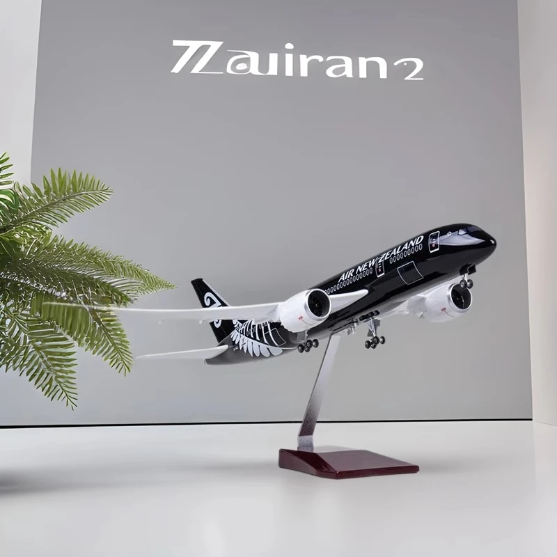 47CM Home Decoration Luxury B787 Aircraft New Zealand Airlines Model W Light and Wheel Landing Gear Diecast Resin Plane