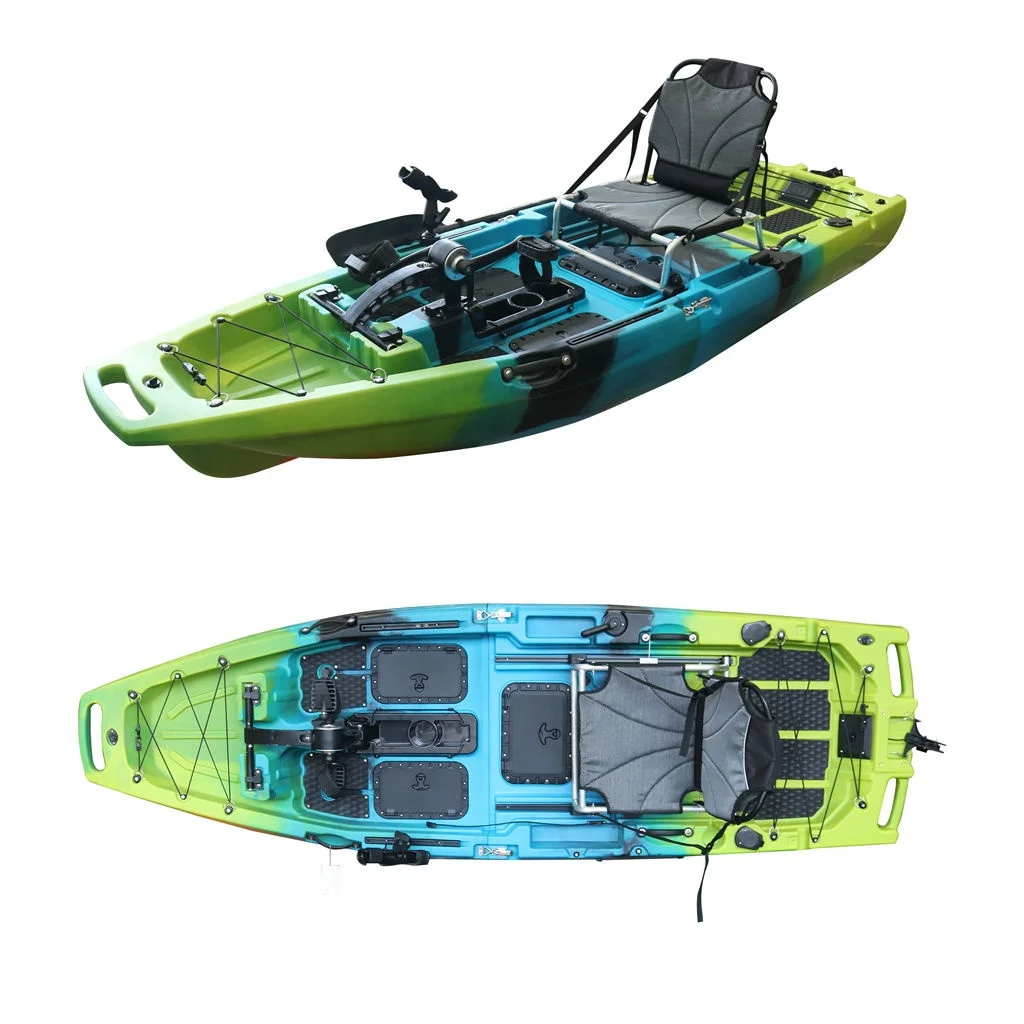 Vicking 9.5FT HDPE Modular Kayak/Canoa Novo Design 1 Pessoa Pedal Drive Hélice Barbatanas Dobráveis Motor Destacável Rios de Pesca