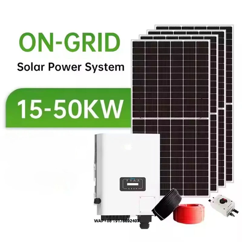 15-50kW On-Grid Solar Power System Grid-Connected with Inverter and Panels for Home and Commercial Use Clean Energy Supply