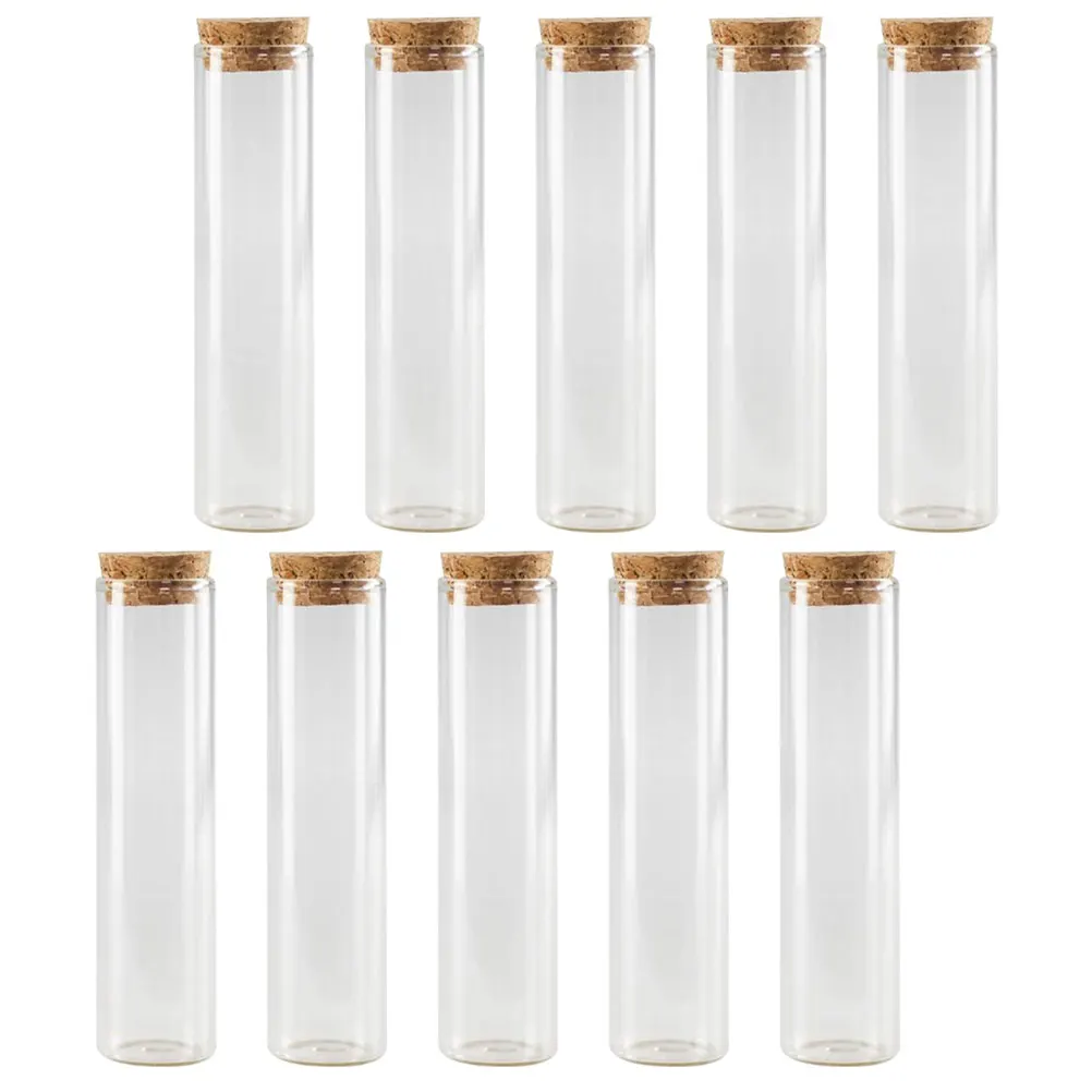 

Glass Bottles Cork Lids Clear Storage Tubes Collapsible Test Tubes Small Round Glass C y Containers Food Jars Tea Canisters