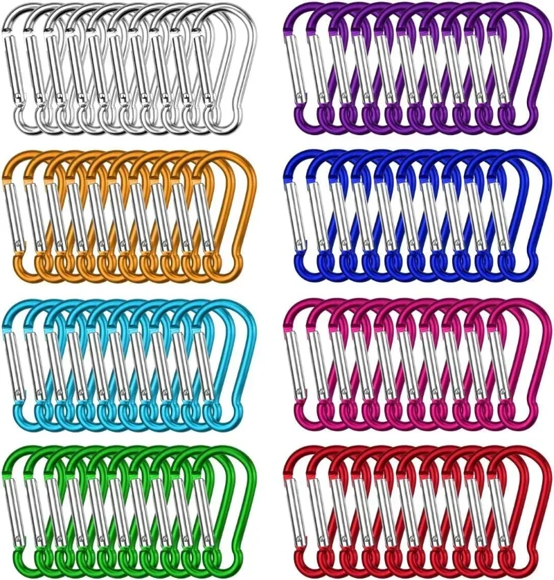 Carabiner Keychain D-ring Buckle Spring Carabiner Snap Hook Clip Keychains Camping Accessories Multifunctional Stainless Steel