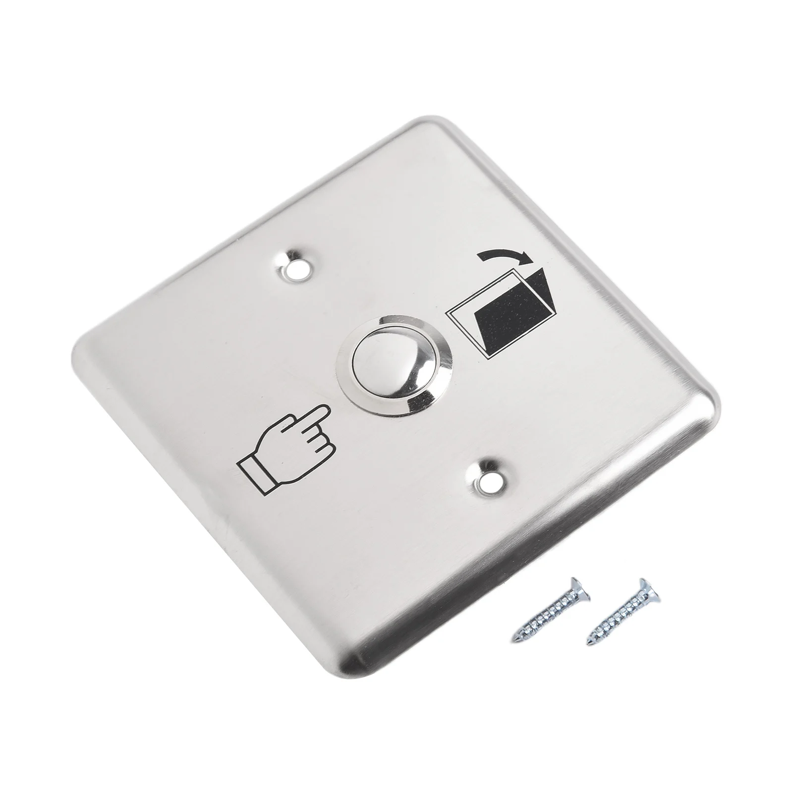 

3A 91*91mm Silver Stainless Steel 36V DC Exit Switch Study Exquisite Lightweight Button Door With LED Backlight