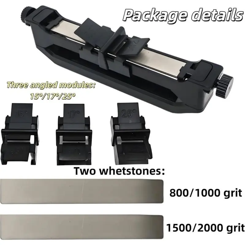 A67M-Adjustable Angle(15°, 17°, 25°) Portable Handheld Knife Sharpener With Angle Guide For Kitchen And Travel