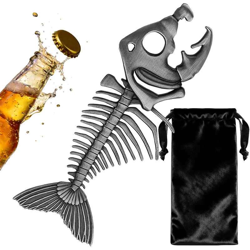 Creative Fish Bone Bottle Opener Portable Bottle Opener for Bar Home Camping Wedding Party Unique Gift for Fishing Fans