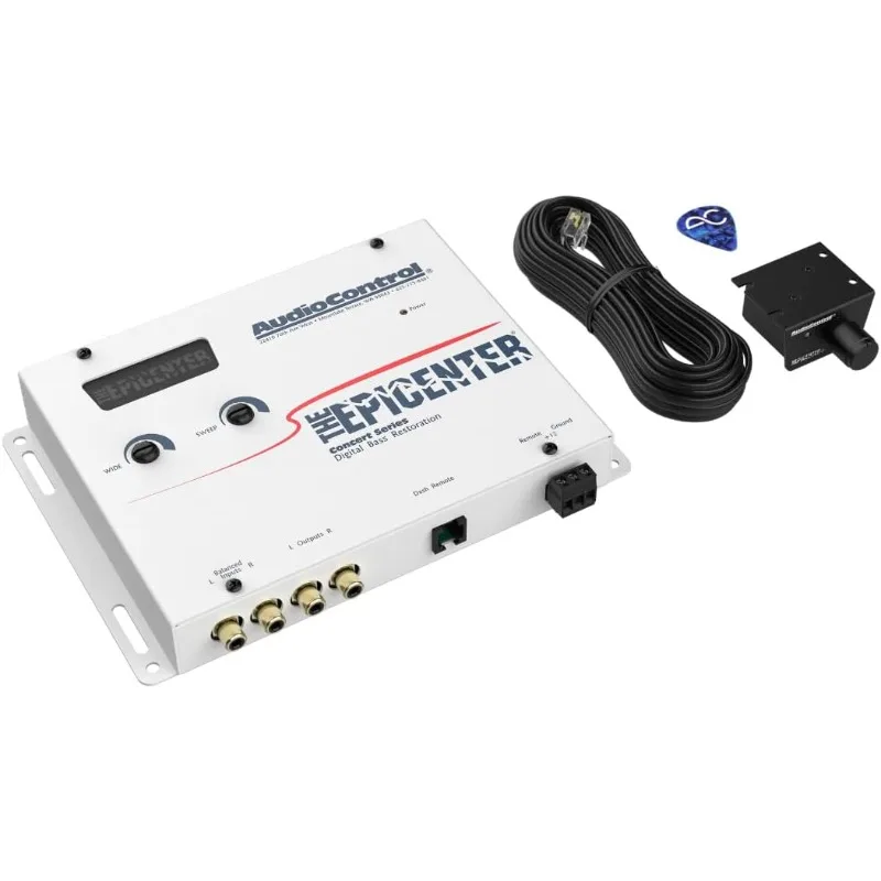 The EPICENTER Bass Restoration Processor, Car Audio Bass Booster Expander with Remote (White)