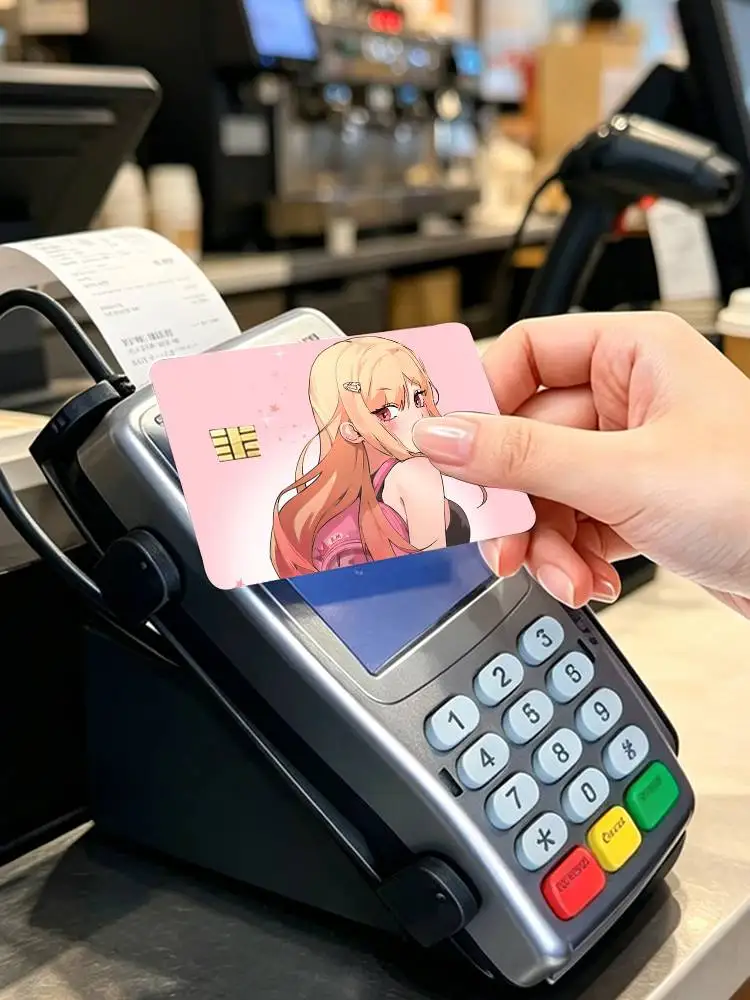 Anime My Dress-Up Darling M-Marin Kitagawa   4pcs 1Set Card Stickers Small Waterproof Chip 4PCS Card Sticker Anti-Scratch