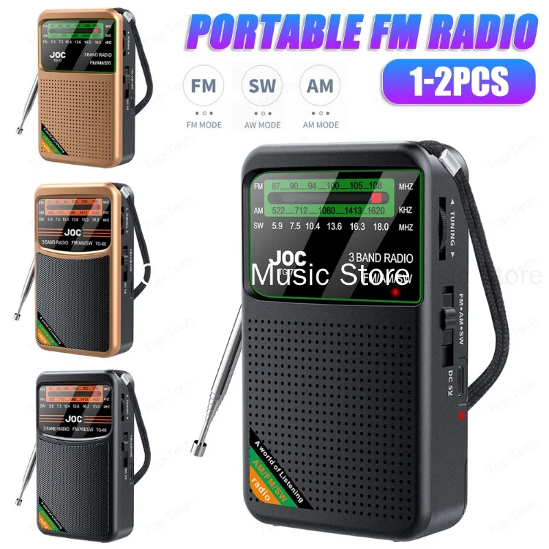 Newest Portable Pocket Radio AM/FM/SW 3-Band Portable Radios For Running Walking Support Earphone Rechargeable Radio FM Receiver
