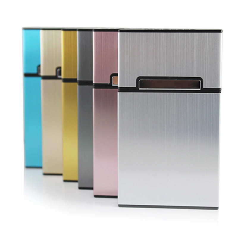 Ultradünnes, modisches, kreatives Zigarettenetui, schlankes Metall-Zigarettenetui, Aluminium-Geschenkbox, Zigarettenhalter für Damen