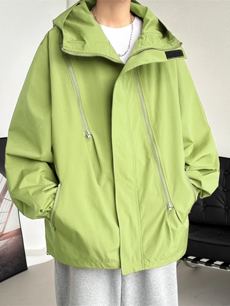 

Mens Casual Hooded Jacket Advanced Softshell Outwear Coat Windbreaker Outdoor Warm Zipper Clothes Males Spring Autumn Coats