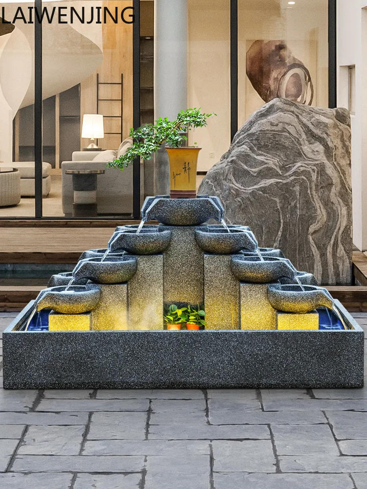 

HLZ Bamboo Pastoral Flowing Water Living Room Fish Tank Indoor Balcony Fountain Landscape Floor Ornament