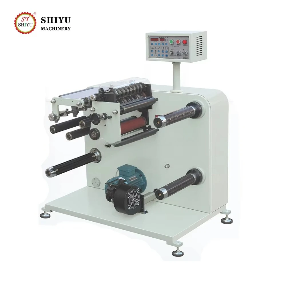 Narrow Web Adhesive Label Thermal Paper Slitter Rewinder Paper Roll to Roll Small Label Slitting Rewinding Machine