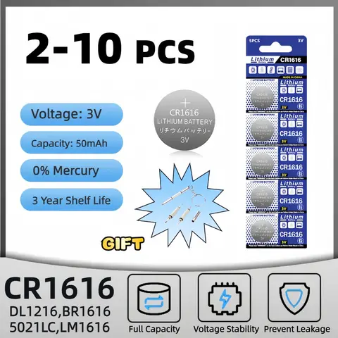 Grande capacité 3V 55mAh CR1616 piles bouton CR 1616 DL1616 BR1616 5021LC LM1616 batterie au Lithium pour montre télécommande