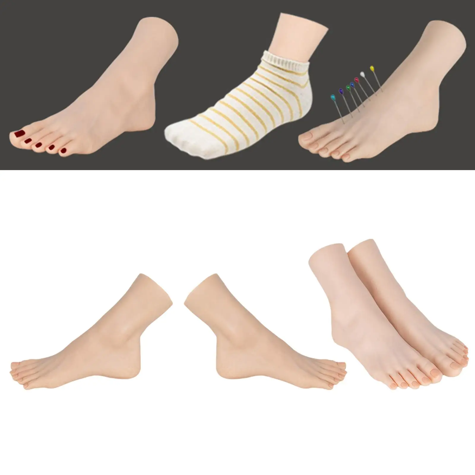 Women Mannequin Feet Display Shoes Display Props Foot Model Stand for Shoes Retail Toe Rings Short Stocking Ankle Bracelet