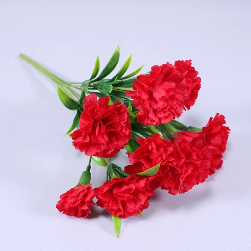 1 Bunch Bouquet of Artificial Silk Flower Carnations,Home Garden Decor Bridal Wedding Holding Flowers Festival Decoration