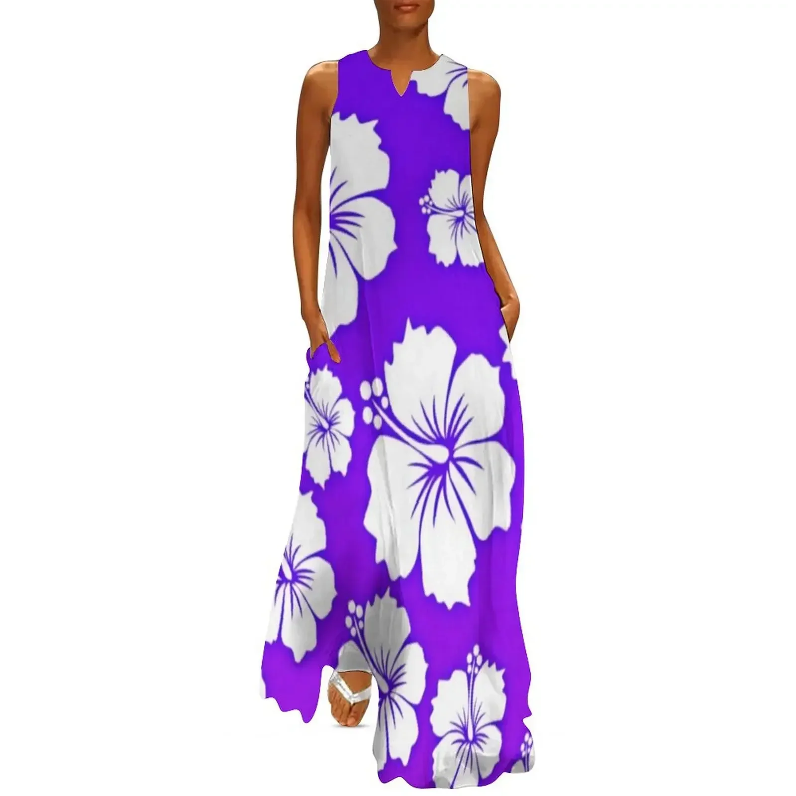 

Purple Hawaiian Pattern Long Dress Dresses for wedding party clothes for woman dress summer dress for women 2025