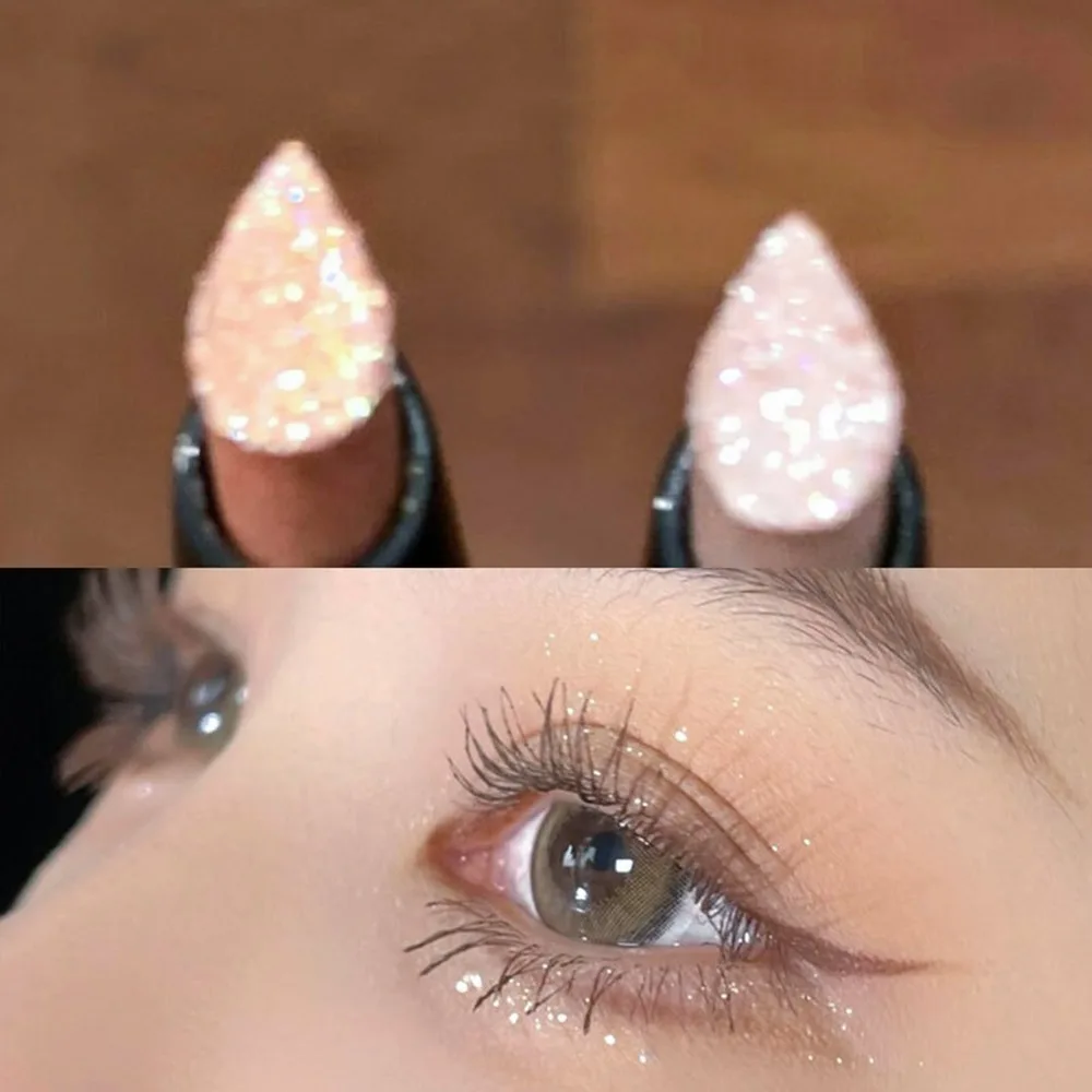 Glittering Eyeshadow Pencil Shiny Long lasting Highlighter Silkworm Pencil Diamond Pink Silkworm Eye Highlighter Pen for Women