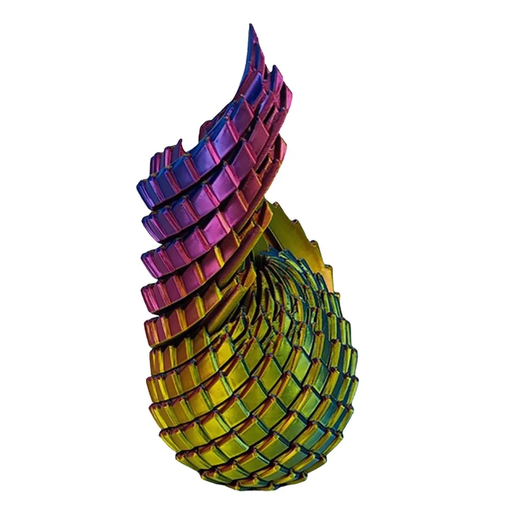 3D Printed Twisty Fidget Dragon Egg Rotating Stress Relief Slippery Egg Fidget Toy Spiral Easter Basket Stuffers for Adults&Kids