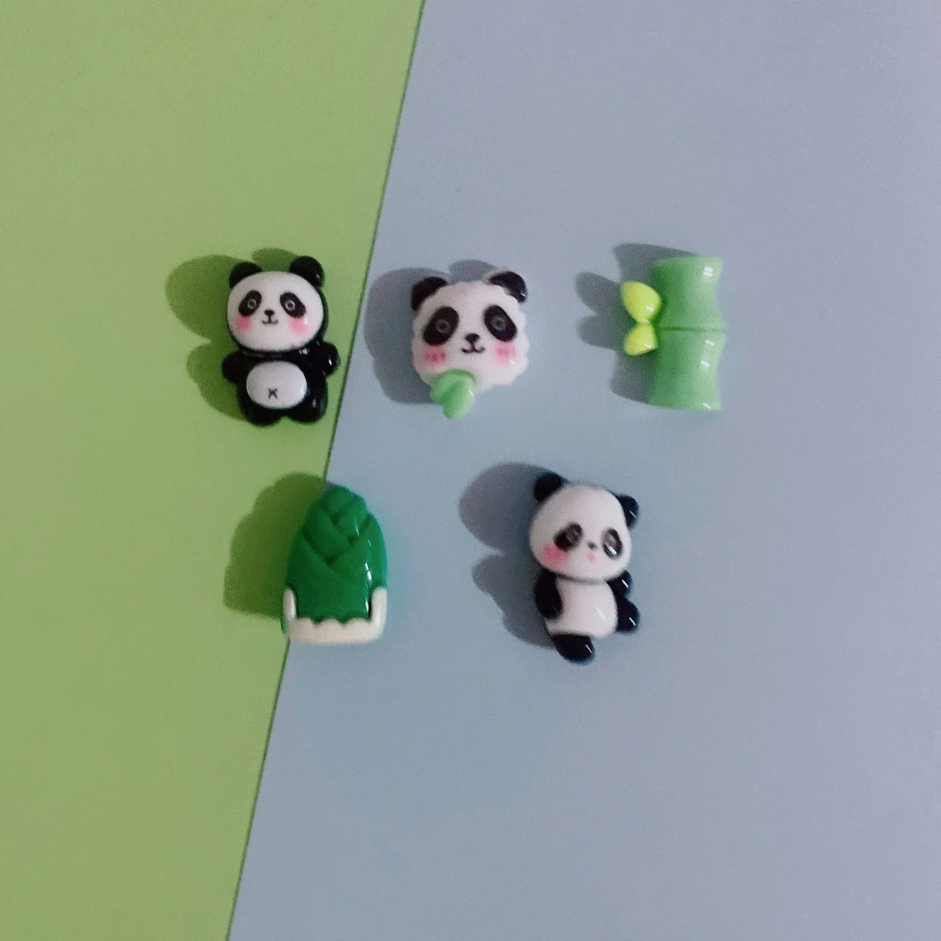 10pcs Diy Jewelry Cream Glue Resin Accessories Wholesale Mobile Phone Pendant Key Chain Hair Accessories Earrings Bamboo Panda