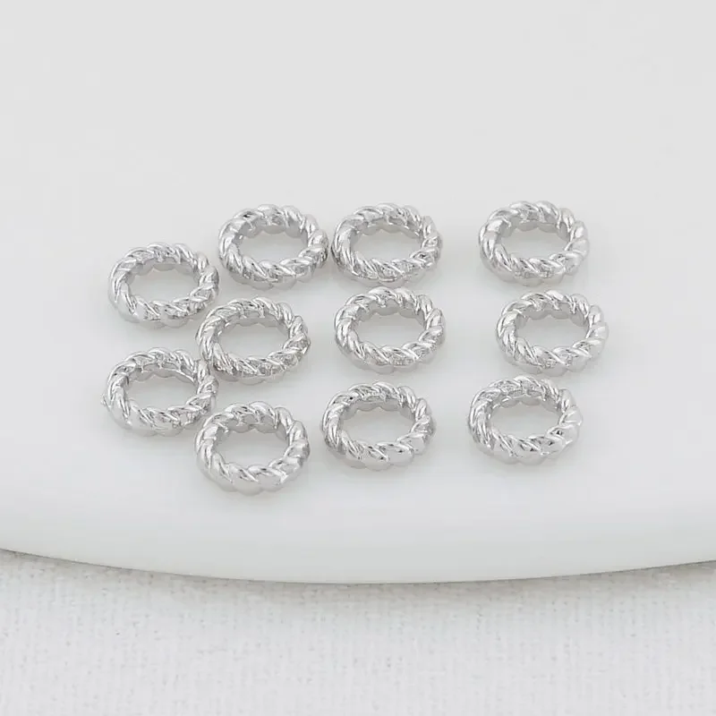 4MM 6MM 8MM 14K Gold Color Plated Brass Closed Rings Round Circle Charms Pendants High Quality Jewelry Findings Accessories
