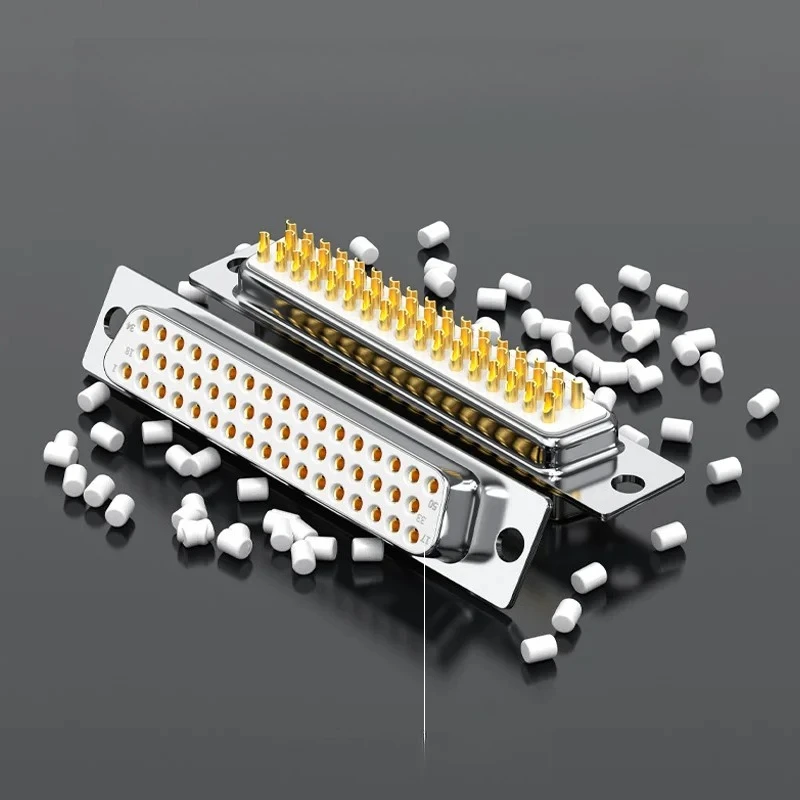 DB50 Welding Connector 45° 90° Degree Shell Gold-plated 50Pin Male Female Servo Plug Industrial Grade DB 50 Soldering Joint view 6