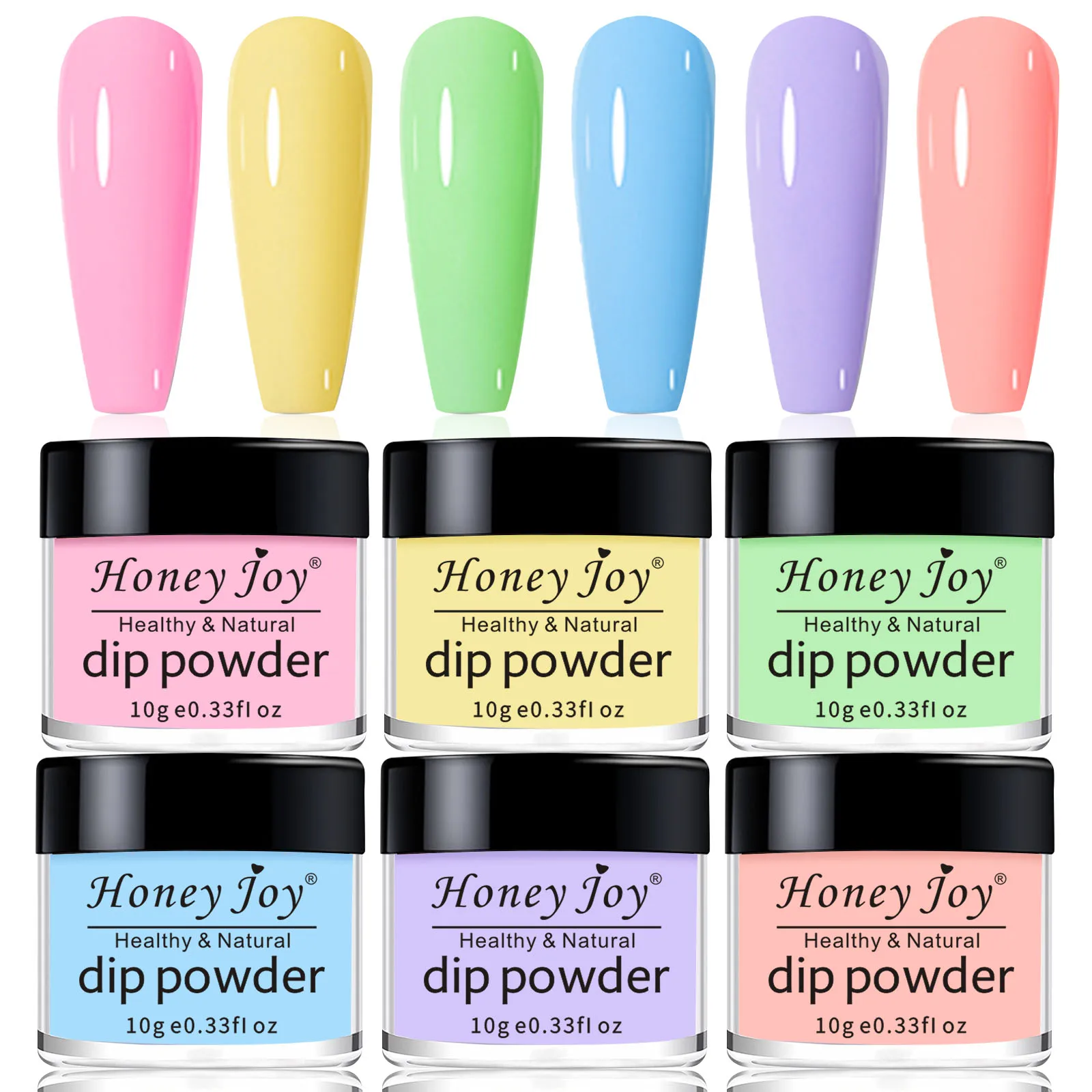 Fine 6 box/set Fine Dipping Powder Pink Yellow Purple Spring Summer Nail Kit Dipping Powder Set as Nail Gel Naill Polish Effect