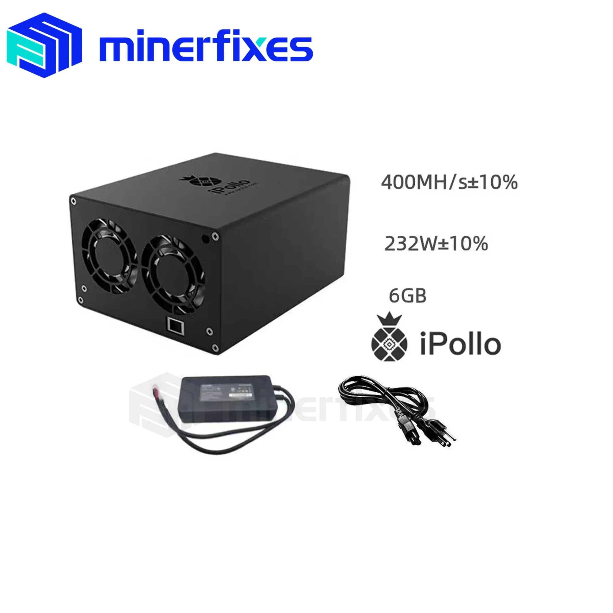 iPollo V1 Mini SE Plus 400MH/s 6GB ETC Miner 232W With PSU WIFI Connection Asic Miner Ethash Algorithm Good For Home Mining